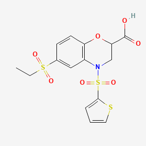 6-(ethylsulfonyl)-4-(2-thienylsulfonyl)-3,4-dihydro-2H-1,4-benzoxazine-2-carboxylic acid