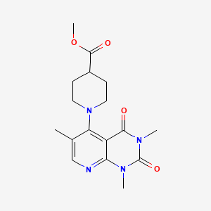 molecular formula C17H22N4O4 B2623268 Methyl 1-(1,3,6-trimethyl-2,4-dioxo-1,2,3,4-tetrahydropyrido[2,3-d]pyrimidin-5-yl)piperidine-4-carboxylate CAS No. 946304-93-4