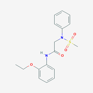 molecular formula C17H20N2O4S B262327 N-(2-ethoxyphenyl)-2-[(methylsulfonyl)anilino]acetamide 