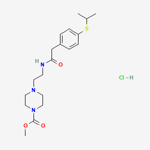 Methyl 4-(2-(2-(4-(isopropylthio)phenyl)acetamido)ethyl)piperazine-1-carboxylate hydrochloride