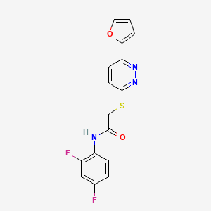 molecular formula C16H11F2N3O2S B2623274 N-(2,4-difluorophenyl)-2-[6-(furan-2-yl)pyridazin-3-yl]sulfanylacetamide CAS No. 872704-37-5