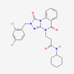 molecular formula C25H25ClFN5O3 B2623282 N-(3-chlorophenyl)-4-[(2,3-dioxo-4-phenylpiperazin-1-yl)methyl]benzamide CAS No. 1251671-87-0