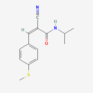molecular formula C14H16N2OS B2623283 (Z)-2-cyano-3-(4-methylsulfanylphenyl)-N-propan-2-ylprop-2-enamide CAS No. 571944-53-1