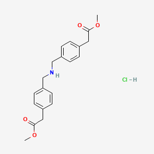 molecular formula C20H24ClNO4 B2623289 Dimethyl 2,2'-((azanediylbis(methylene))bis(4,1-phenylene))diacetate hydrochloride CAS No. 1666113-02-5