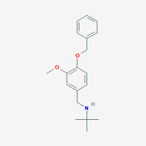 molecular formula C19H25NO2 B262329 N-[4-(benzyloxy)-3-methoxybenzyl]-2-methylpropan-2-amine 