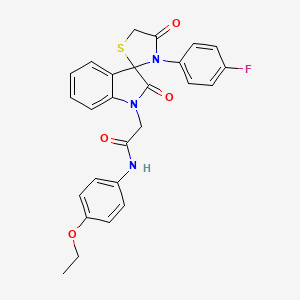 molecular formula C26H22FN3O4S B2623290 N-(4-ethoxyphenyl)-2-(3'-(4-fluorophenyl)-2,4'-dioxospiro[indoline-3,2'-thiazolidin]-1-yl)acetamide CAS No. 894565-51-6