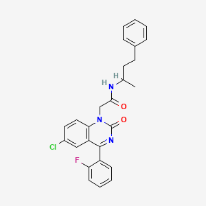 2-(6-chloro-4-(2-fluorophenyl)-2-oxoquinazolin-1(2H)-yl)-N-(4-phenylbutan-2-yl)acetamide