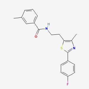molecular formula C20H19FN2OS B2623295 N-{2-[2-(4-fluorophenyl)-4-methyl-1,3-thiazol-5-yl]ethyl}-3-methylbenzamide CAS No. 894003-22-6