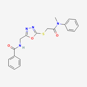 N-[[5-[2-(N-methylanilino)-2-oxoethyl]sulfanyl-1,3,4-oxadiazol-2-yl]methyl]benzamide