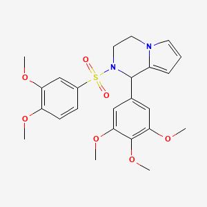 molecular formula C24H28N2O7S B2623308 2-((3,4-Dimethoxyphenyl)sulfonyl)-1-(3,4,5-trimethoxyphenyl)-1,2,3,4-tetrahydropyrrolo[1,2-a]pyrazine CAS No. 899740-23-9