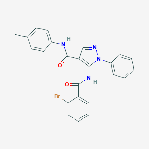 molecular formula C24H19BrN4O2 B262333 5-[(2-bromobenzoyl)amino]-N-(4-methylphenyl)-1-phenyl-1H-pyrazole-4-carboxamide 