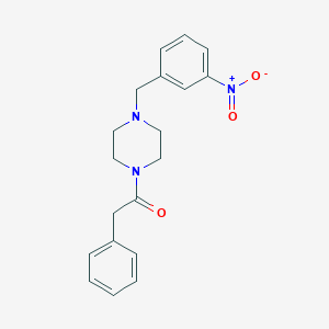 molecular formula C19H21N3O3 B262334 1-({3-Nitrophenyl}methyl)-4-(phenylacetyl)piperazine 