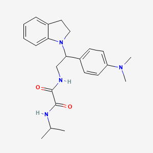 molecular formula C23H30N4O2 B2623342 N1-(2-(4-(dimethylamino)phenyl)-2-(indolin-1-yl)ethyl)-N2-isopropyloxalamide CAS No. 941914-33-6