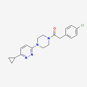 molecular formula C19H21ClN4O B2623344 2-(4-Chlorophenyl)-1-(4-(6-cyclopropylpyridazin-3-yl)piperazin-1-yl)ethanone CAS No. 2034368-96-0