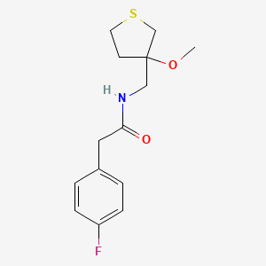 molecular formula C14H18FNO2S B2623347 2-(4-fluorophenyl)-N-((3-methoxytetrahydrothiophen-3-yl)methyl)acetamide CAS No. 1448065-68-6