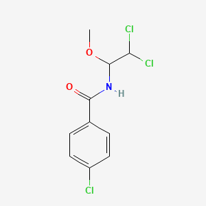 molecular formula C10H10Cl3NO2 B2623352 4-chloro-N-(2,2-dichloro-1-methoxyethyl)benzamide CAS No. 301158-71-4