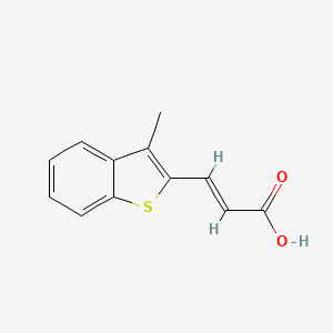 molecular formula C12H10O2S B2623354 (E)-3-(3-Methyl-1-benzothiophen-2-yl)prop-2-enoic acid CAS No. 682804-84-8