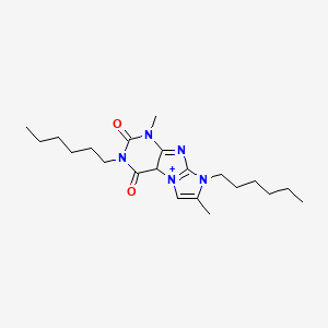 molecular formula C21H33N5O2 B2623365 3,8-dihexyl-1,7-dimethyl-1H,2H,3H,4H,8H-imidazo[1,2-g]purine-2,4-dione CAS No. 922833-22-5