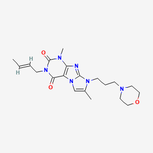 (E)-3-(but-2-en-1-yl)-1,7-dimethyl-8-(3-morpholinopropyl)-1H-imidazo[2,1-f]purine-2,4(3H,8H)-dione