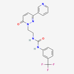 molecular formula C19H16F3N5O2 B2623371 1-(2-(6-oxo-3-(pyridin-3-yl)pyridazin-1(6H)-yl)ethyl)-3-(3-(trifluoromethyl)phenyl)urea CAS No. 1105208-23-8
