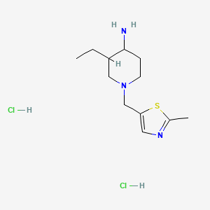3-Ethyl-1-[(2-methyl-1,3-thiazol-5-yl)methyl]piperidin-4-amine;dihydrochloride