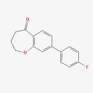 molecular formula C16H13FO2 B2623378 8-(4-Fluorophenyl)-3,4-dihydro-2H-1-benzoxepin-5-one CAS No. 141106-46-9
