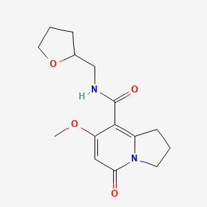 7-methoxy-5-oxo-N-((tetrahydrofuran-2-yl)methyl)-1,2,3,5-tetrahydroindolizine-8-carboxamide