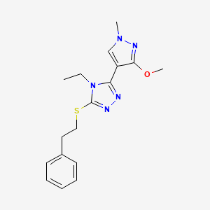 4-ethyl-3-(3-methoxy-1-methyl-1H-pyrazol-4-yl)-5-(phenethylthio)-4H-1,2,4-triazole