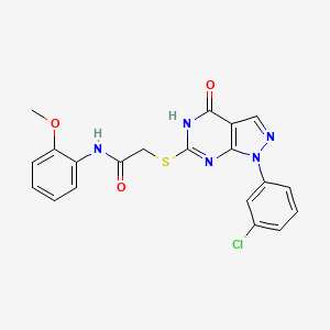 molecular formula C20H16ClN5O3S B2623382 2-((1-(3-chlorophenyl)-4-hydroxy-1H-pyrazolo[3,4-d]pyrimidin-6-yl)thio)-N-(2-methoxyphenyl)acetamide CAS No. 921908-54-5