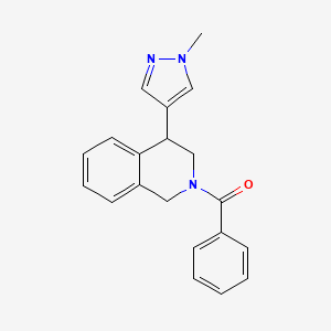 molecular formula C20H19N3O B2623386 (4-(1-methyl-1H-pyrazol-4-yl)-3,4-dihydroisoquinolin-2(1H)-yl)(phenyl)methanone CAS No. 2320686-78-8
