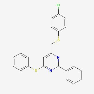4-[(4-Chlorophenyl)sulfanylmethyl]-2-phenyl-6-phenylsulfanylpyrimidine