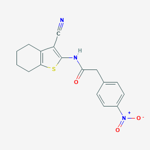 molecular formula C17H15N3O3S B262339 N-(3-cyano-4,5,6,7-tetrahydro-1-benzothiophen-2-yl)-2-(4-nitrophenyl)acetamide 