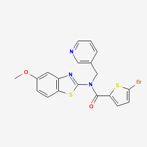 molecular formula C19H14BrN3O2S2 B2623392 5-bromo-N-(5-methoxybenzo[d]thiazol-2-yl)-N-(pyridin-3-ylmethyl)thiophene-2-carboxamide CAS No. 895413-13-5