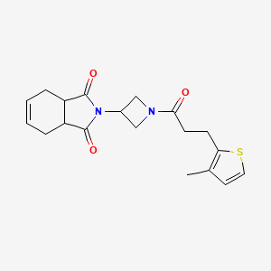 molecular formula C19H22N2O3S B2623393 2-(1-(3-(3-methylthiophen-2-yl)propanoyl)azetidin-3-yl)-3a,4,7,7a-tetrahydro-1H-isoindole-1,3(2H)-dione CAS No. 1903257-65-7
