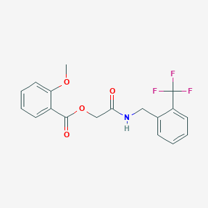 molecular formula C18H16F3NO4 B2623397 2-Oxo-2-((2-(trifluoromethyl)benzyl)amino)ethyl 2-methoxybenzoate CAS No. 1794883-94-5