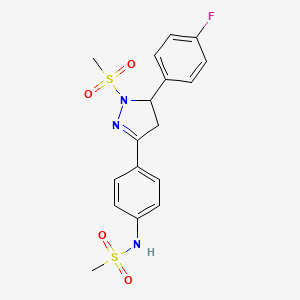 N-(4-(5-(4-fluorophenyl)-1-(methylsulfonyl)-4,5-dihydro-1H-pyrazol-3-yl)phenyl)methanesulfonamide