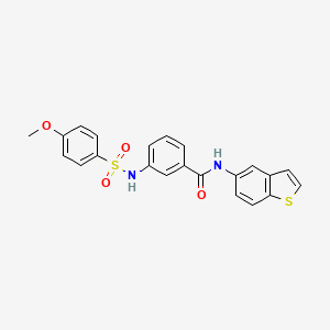 molecular formula C22H18N2O4S2 B2623404 N-(benzo[b]thiophen-5-yl)-3-(4-methoxyphenylsulfonamido)benzamide CAS No. 898441-25-3