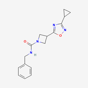 molecular formula C16H18N4O2 B2623408 N-benzyl-3-(3-cyclopropyl-1,2,4-oxadiazol-5-yl)azetidine-1-carboxamide CAS No. 1351632-34-2