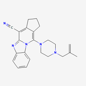16-[4-(2-Methylprop-2-en-1-yl)piperazin-1-yl]-1,8-diazatetracyclo[7.7.0.0^{2,7}.0^{11,15}]hexadeca-2(7),3,5,8,10,15-hexaene-10-carbonitrile