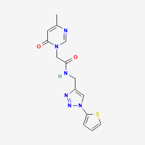 2-(4-methyl-6-oxopyrimidin-1(6H)-yl)-N-((1-(thiophen-2-yl)-1H-1,2,3-triazol-4-yl)methyl)acetamide