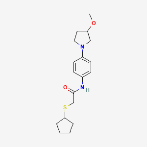 2-(cyclopentylthio)-N-(4-(3-methoxypyrrolidin-1-yl)phenyl)acetamide