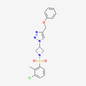 molecular formula C19H19ClN4O3S B2623429 1-(1-((3-chloro-2-methylphenyl)sulfonyl)azetidin-3-yl)-4-(phenoxymethyl)-1H-1,2,3-triazole CAS No. 2034249-91-5