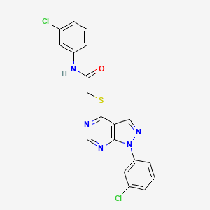 molecular formula C19H13Cl2N5OS B2623435 N-(3-chlorophenyl)-2-((1-(3-chlorophenyl)-1H-pyrazolo[3,4-d]pyrimidin-4-yl)thio)acetamide CAS No. 893923-00-7