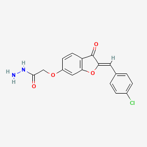 molecular formula C17H13ClN2O4 B2623440 (Z)-2-((2-(4-chlorobenzylidene)-3-oxo-2,3-dihydrobenzofuran-6-yl)oxy)acetohydrazide CAS No. 902050-97-9