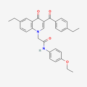molecular formula C30H30N2O4 B2623460 N-(4-ethoxyphenyl)-2-(6-ethyl-3-(4-ethylbenzoyl)-4-oxoquinolin-1(4H)-yl)acetamide CAS No. 898344-53-1