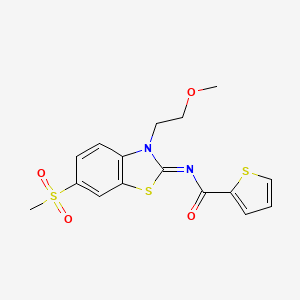 (Z)-N-(3-(2-methoxyethyl)-6-(methylsulfonyl)benzo[d]thiazol-2(3H)-ylidene)thiophene-2-carboxamide