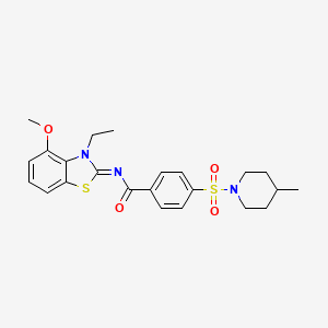 molecular formula C23H27N3O4S2 B2623463 (Z)-N-(3-ethyl-4-methoxybenzo[d]thiazol-2(3H)-ylidene)-4-((4-methylpiperidin-1-yl)sulfonyl)benzamide CAS No. 533868-53-0