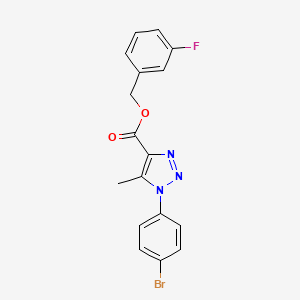 molecular formula C17H13BrFN3O2 B2623467 3-fluorobenzyl 1-(4-bromophenyl)-5-methyl-1H-1,2,3-triazole-4-carboxylate CAS No. 946302-23-4
