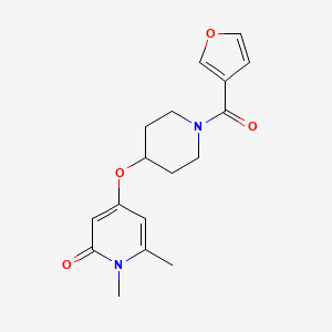 molecular formula C17H20N2O4 B2623478 4-((1-(furan-3-carbonyl)piperidin-4-yl)oxy)-1,6-dimethylpyridin-2(1H)-one CAS No. 2034390-89-9