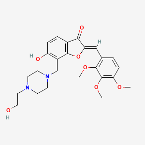 molecular formula C25H30N2O7 B2623485 (Z)-6-hydroxy-7-((4-(2-hydroxyethyl)piperazin-1-yl)methyl)-2-(2,3,4-trimethoxybenzylidene)benzofuran-3(2H)-one CAS No. 859135-19-6